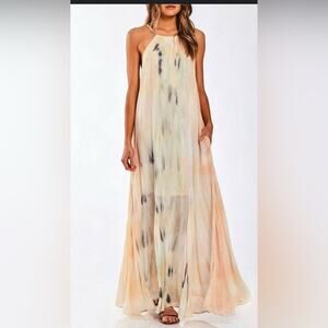 Young Fabulous & Broke Elie Trapeze in Buttercup Picnic Wash Maxi Dress